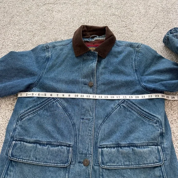 EUC Woolrich Women’s Denim Wool Blanket Lined Chore Barn Coat Jacket Sz XL - Picture 9 of 10